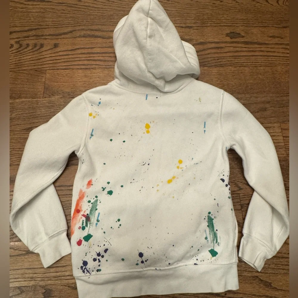 Polo Bear by Ralph Lauren Paint-Splatter Hoodie — Kids Size 7